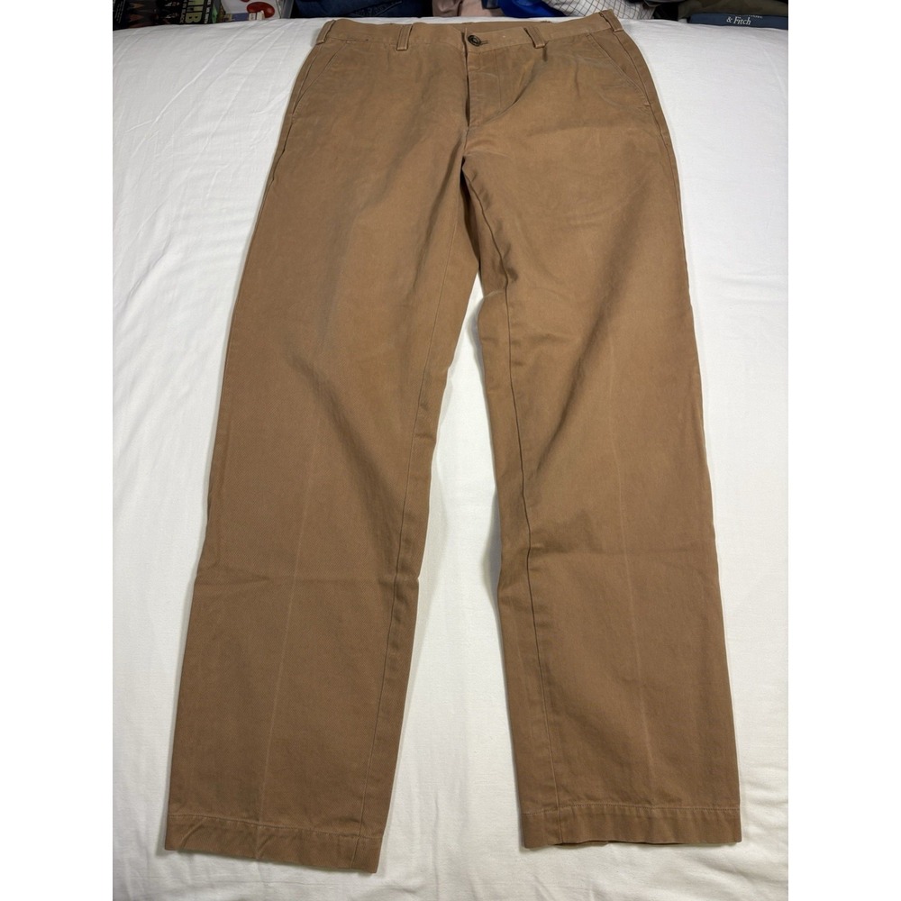 Brooks Brothers 346 Men's Chino Pants 32x32 Khaki Flat Front